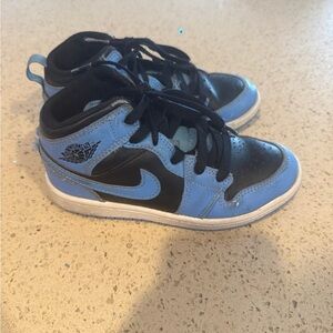 Nike Kids Black and Light Blue Air Jordan Style Sneakers